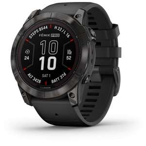 smartwatch Garmin fenix 7X Pro Sapphire Solar Edition 51mm - color gray with DLC black - support - two years warranty official importer