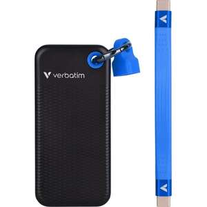 External SSD drive with Verbatim Pocket SSD USB 3.2 Gen 2 - 2TB - color black blue