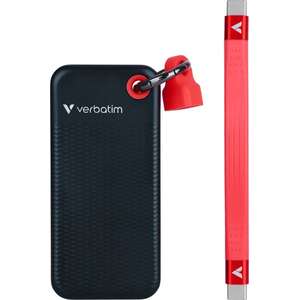 External SSD drive with Verbatim Pocket SSD USB 3.2 Gen 2 - 2TB - color black red