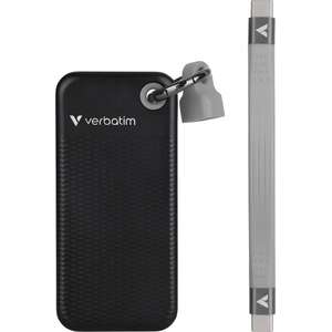 External SSD drive with Verbatim Pocket SSD USB 3.2 Gen 2 - 1TB - color black gray