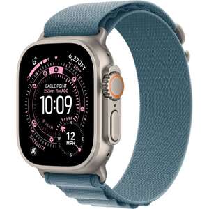 smartwatch Apple Watch 49mm Ultra 3 GPS Cellular color natural titanium color Light Blue Alpine Loop size Large
